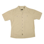 TIMBERLAND Mens Beige Cotton Blend Shirt XL Casual Short Sleeve Buttons