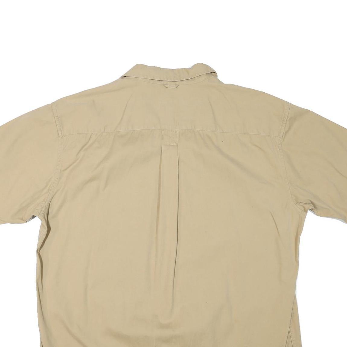 TIMBERLAND Mens Beige Cotton Blend Shirt XL Casual Short Sleeve Buttons