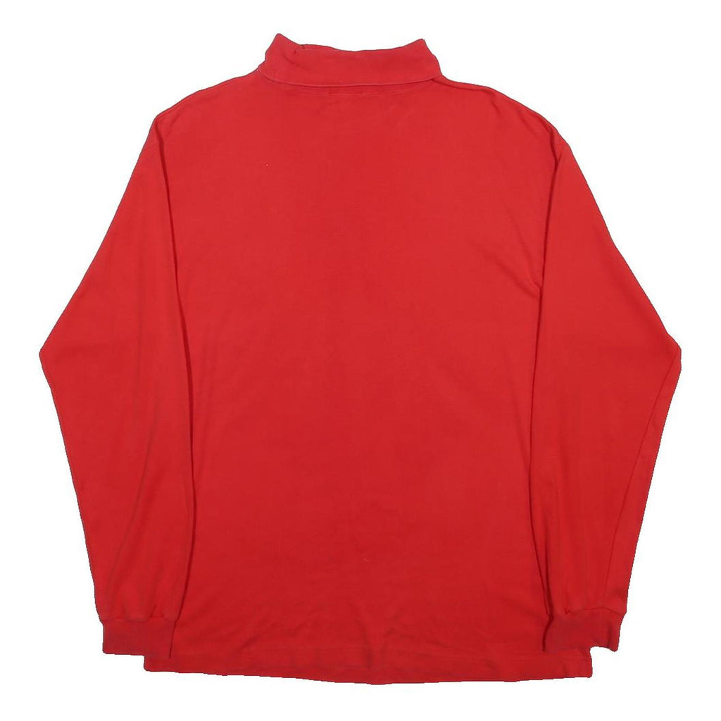 FILA Mens Red Long Sleeve T-Shirt L High Neck Cotton Casual Sportswear