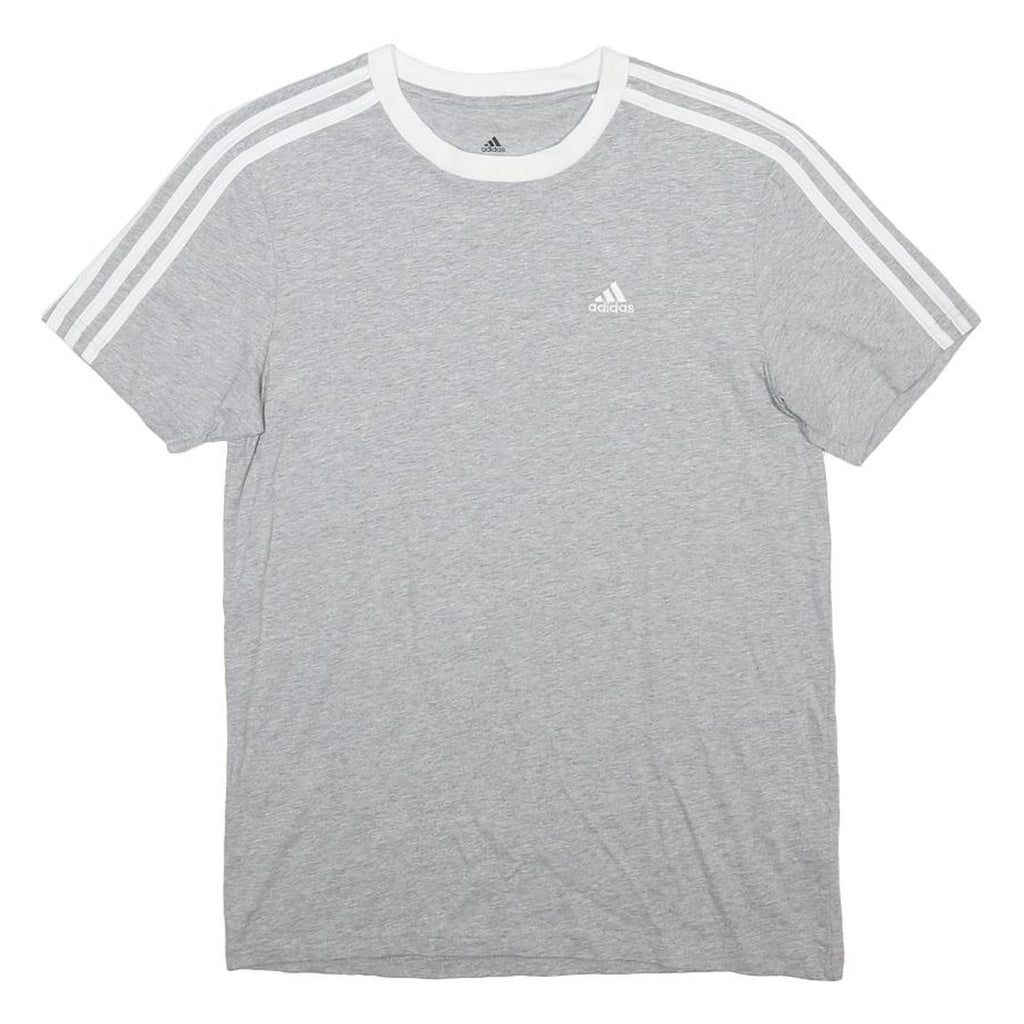 ADIDAS Womens Grey & White Modern T-Shirt XS Short Sleeve Crew Neck Logo