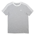 ADIDAS Womens Grey & White Modern T-Shirt XS Short Sleeve Crew Neck Logo