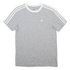 ADIDAS Womens Grey & White Modern T-Shirt XS Short Sleeve Crew Neck Logo