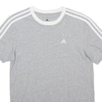 ADIDAS Womens Grey & White Modern T-Shirt XS Short Sleeve Crew Neck Logo