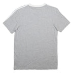 ADIDAS Womens Grey & White Modern T-Shirt XS Short Sleeve Crew Neck Logo
