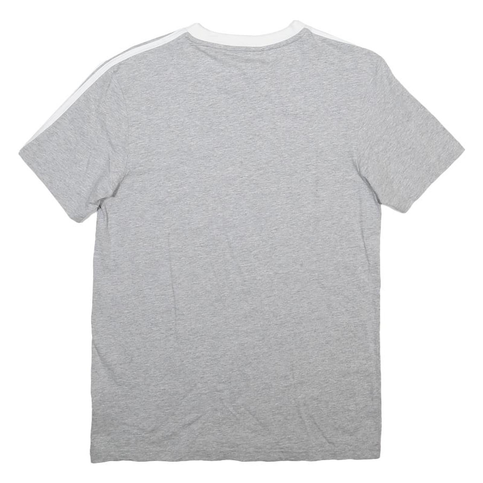 ADIDAS Womens Grey & White Modern T-Shirt XS Short Sleeve Crew Neck Logo