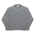 DELMOD Womens Blue Printed Long Sleeve Collared Shirt XL Stylish Pattern