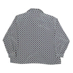 DELMOD Womens Blue Printed Long Sleeve Collared Shirt XL Stylish Pattern