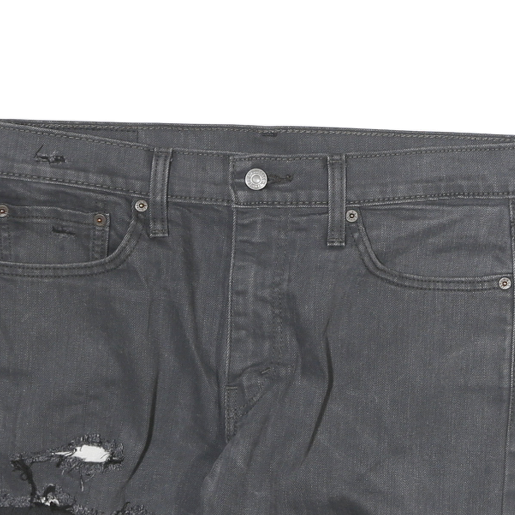 LEVI'S Womens Shorts Grey Denim Cut-Off L W34 Distressed Casual Summer