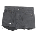 LEVI'S Womens Shorts Grey Denim Cut-Off L W34 Distressed Casual Summer