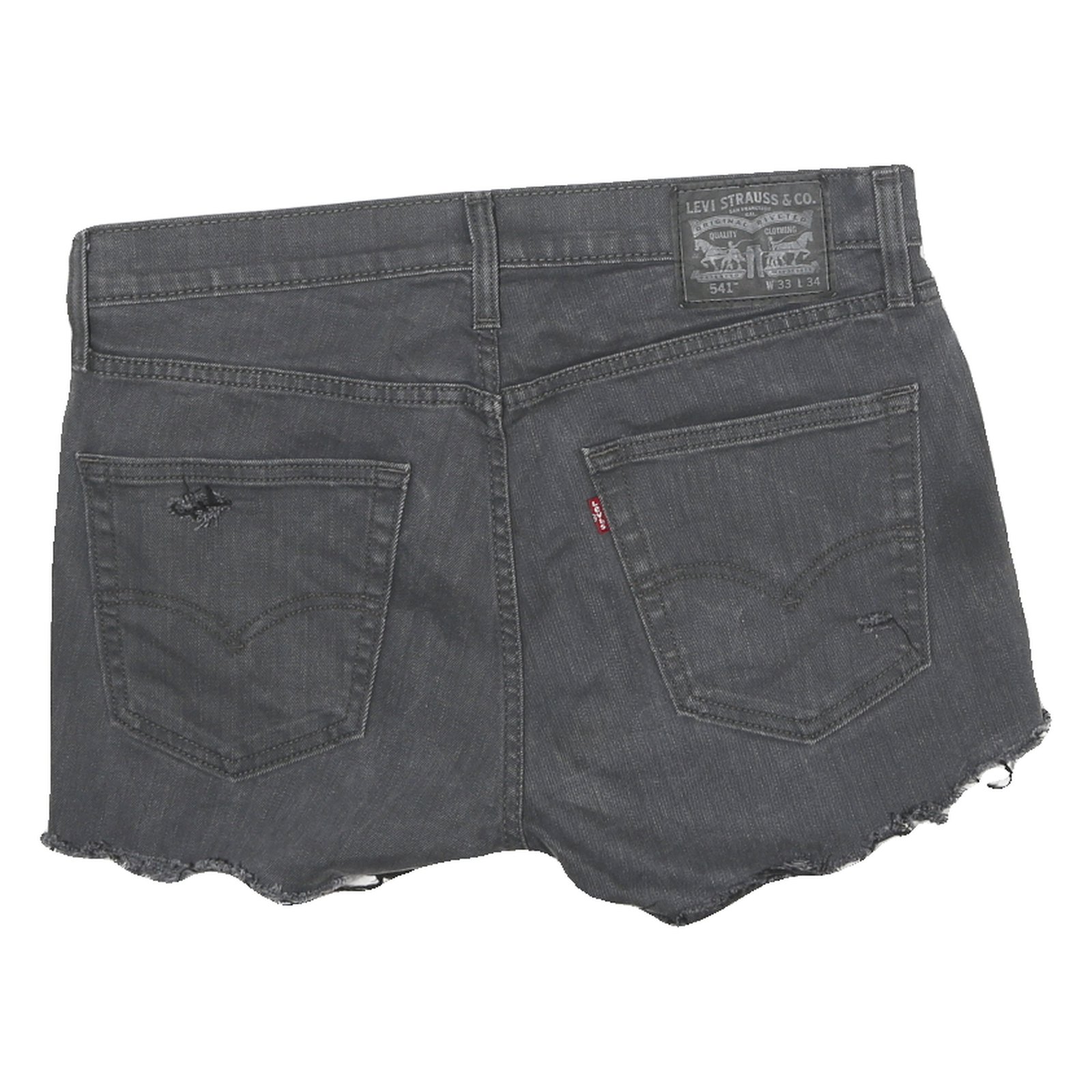 LEVI'S Womens Shorts Grey Denim Cut-Off L W34 Distressed Casual Summer