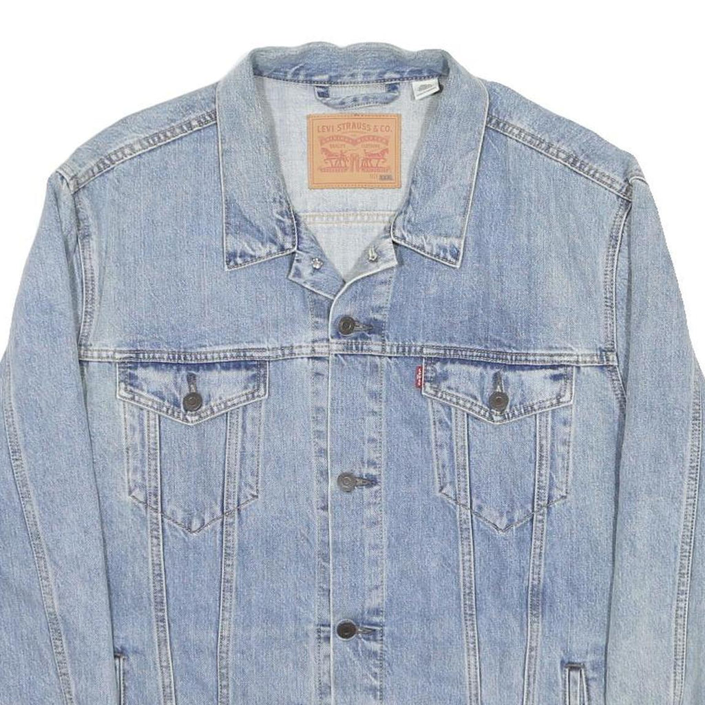 LEVI'S Mens Blue Denim Classic Jacket 2XL Button Closure Casual Outerwear