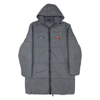 ELLESSE Womens Grey Long Sleeve Puffer Jacket UK 10 Polyester Blend Hood
