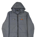 ELLESSE Womens Grey Long Sleeve Puffer Jacket UK 10 Polyester Blend Hood