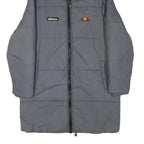 ELLESSE Womens Grey Long Sleeve Puffer Jacket UK 10 Polyester Blend Hood