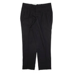 Pleated Womens Trousers Black Regular Tapered W35 L29