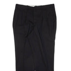 Pleated Womens Trousers Black Regular Tapered W35 L29