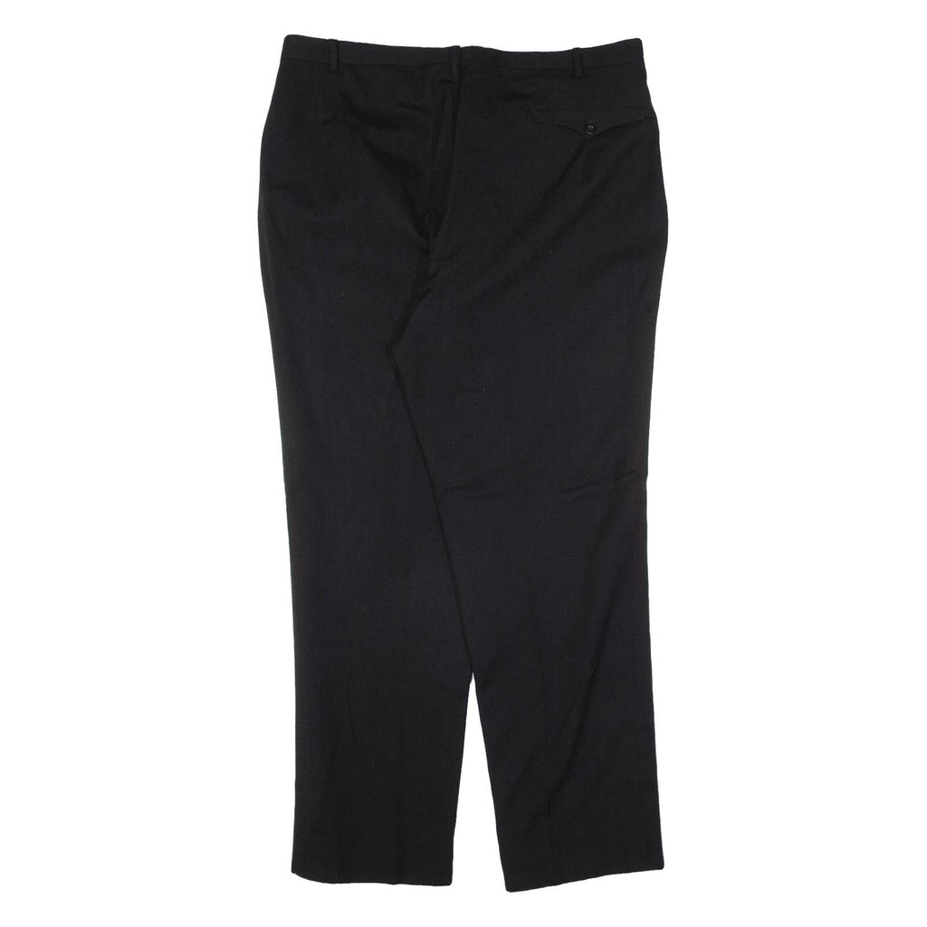 Pleated Womens Trousers Black Regular Tapered W35 L29