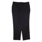 Pleated Womens Trousers Black Regular Tapered W35 L29