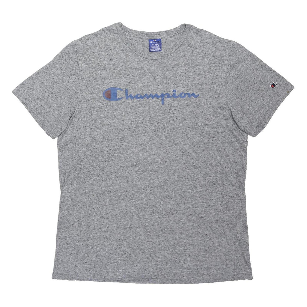 CHAMPION Mens Grey Cotton Blend Graphic T-Shirt XL Short Sleeve Crew Neck Casual