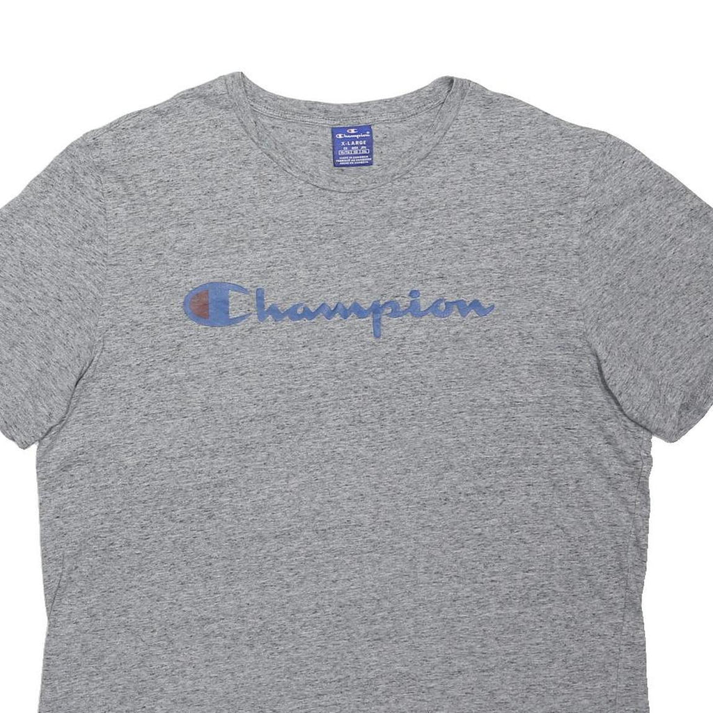 CHAMPION Mens Grey Cotton Blend Graphic T-Shirt XL Short Sleeve Crew Neck Casual