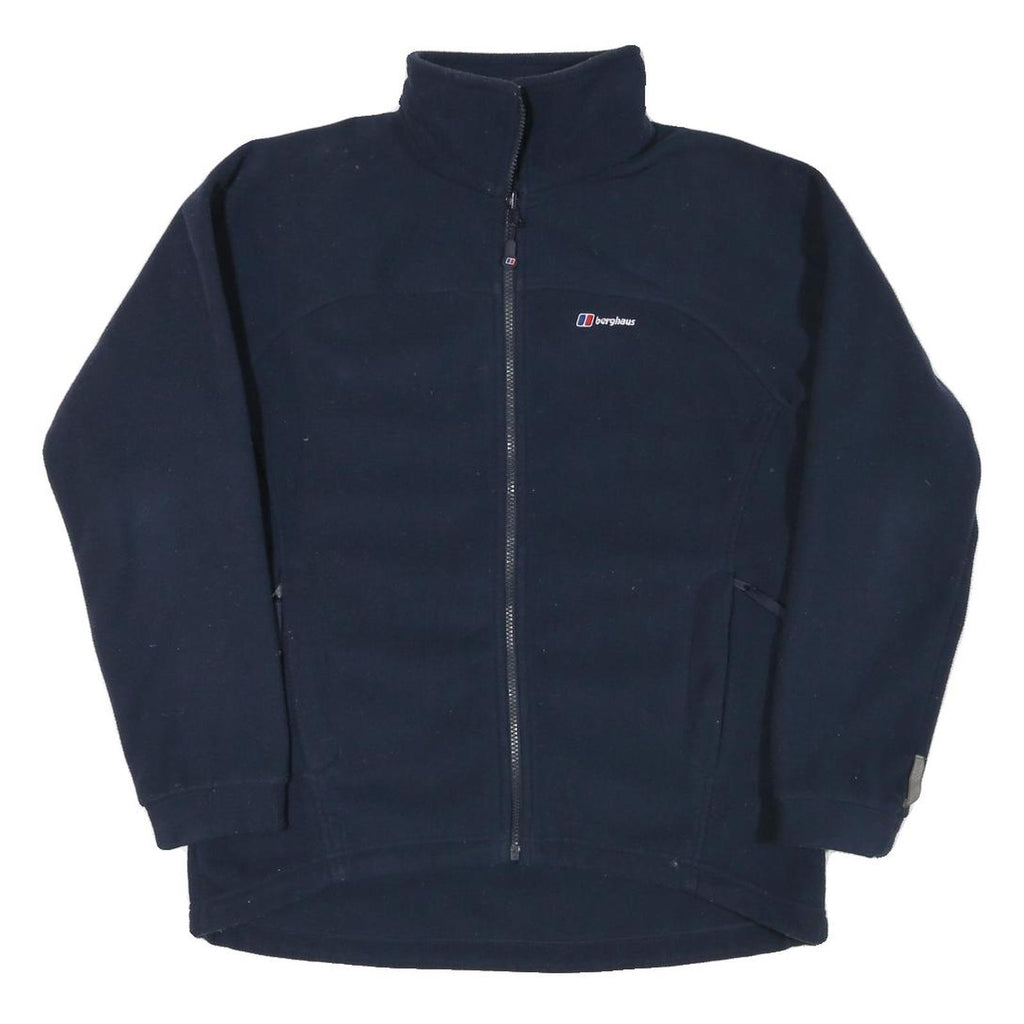 BERGHAUS Womens Navy Blue Jacket M Polyester Blend Plain Full Zip Outdoor Wear