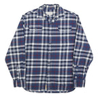 JACHS Mens Blue & Red Plaid Shirt M Cotton Blend Casual Button Down