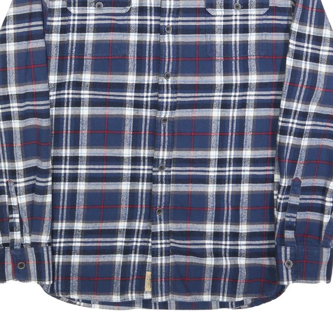 JACHS Mens Blue & Red Plaid Shirt M Cotton Blend Casual Button Down