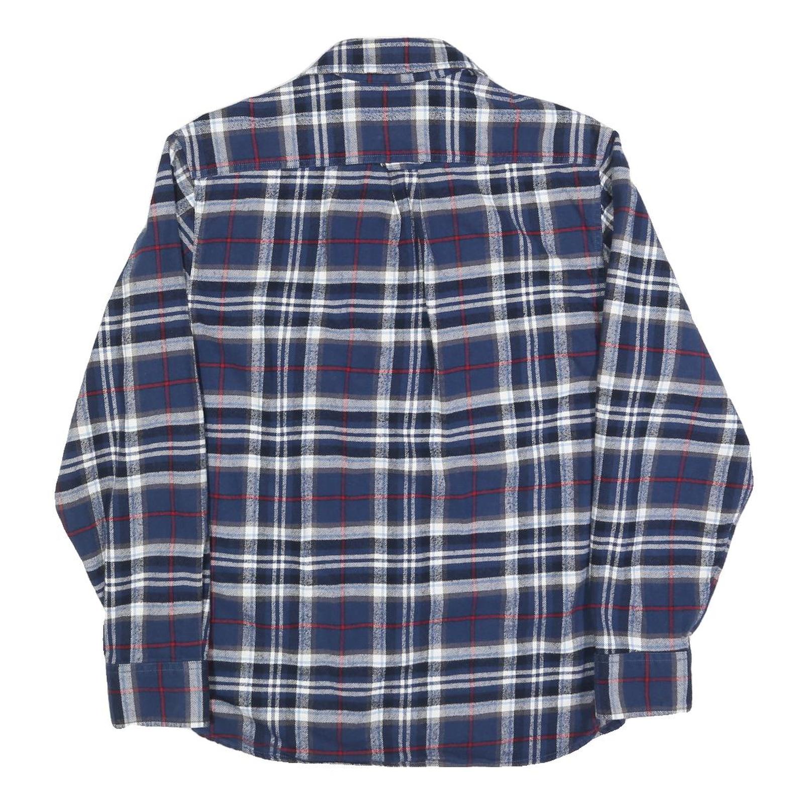 JACHS Mens Blue & Red Plaid Shirt M Cotton Blend Casual Button Down