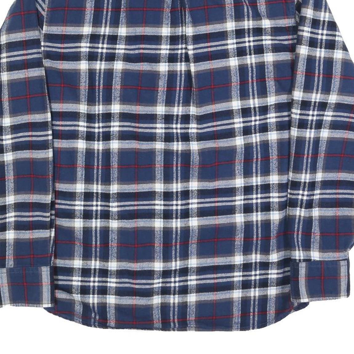 JACHS Mens Blue & Red Plaid Shirt M Cotton Blend Casual Button Down