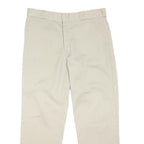DICKIES Mens Cotton Blend Beige Regular Fit Straight Leg Trousers W38 L31