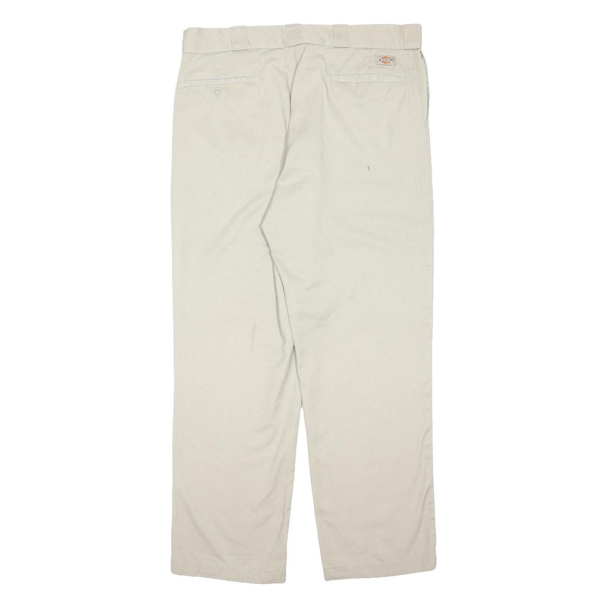 DICKIES Mens Cotton Blend Beige Regular Fit Straight Leg Trousers W38 L31