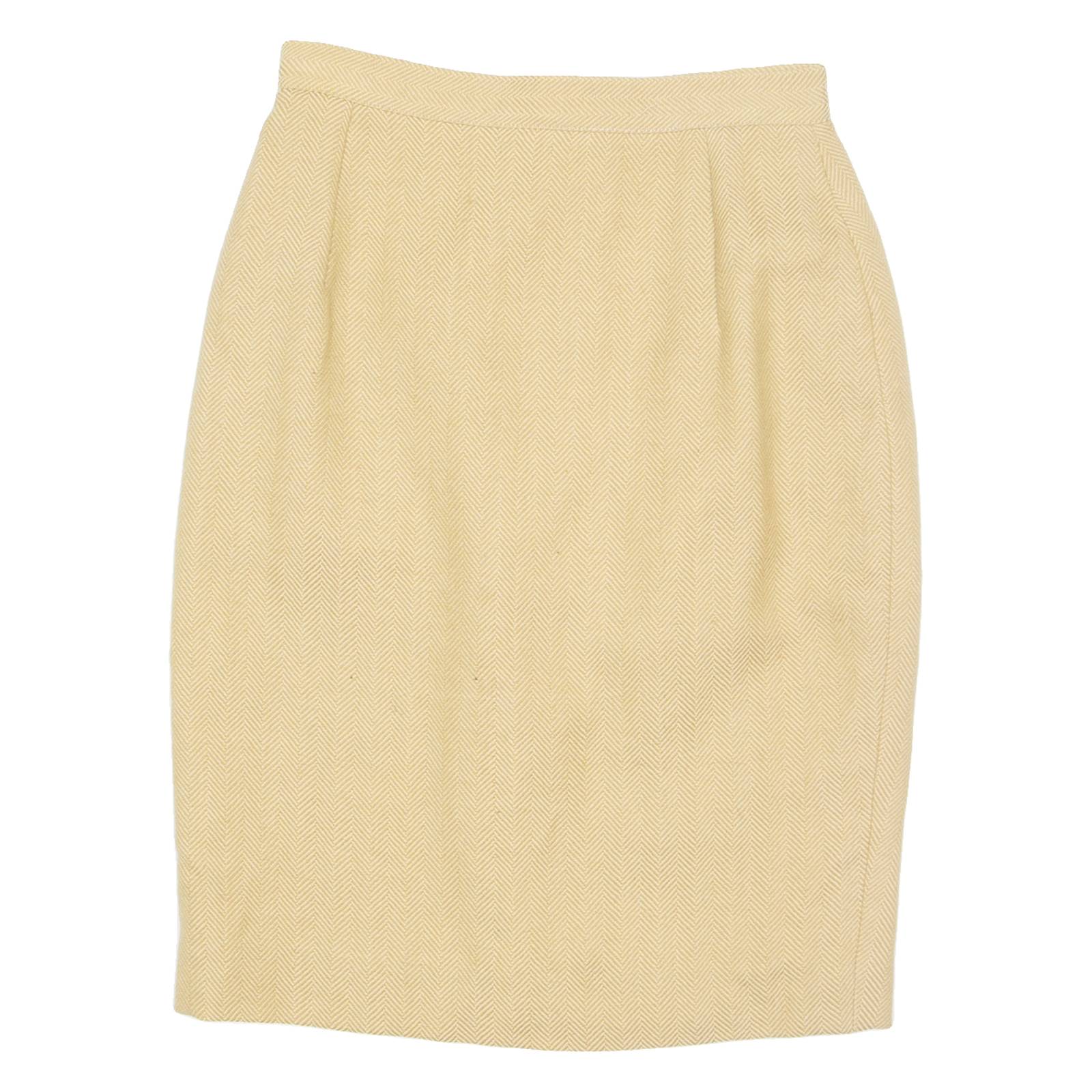 Womens Pencil Skirt Beige Knee Length Chevron S