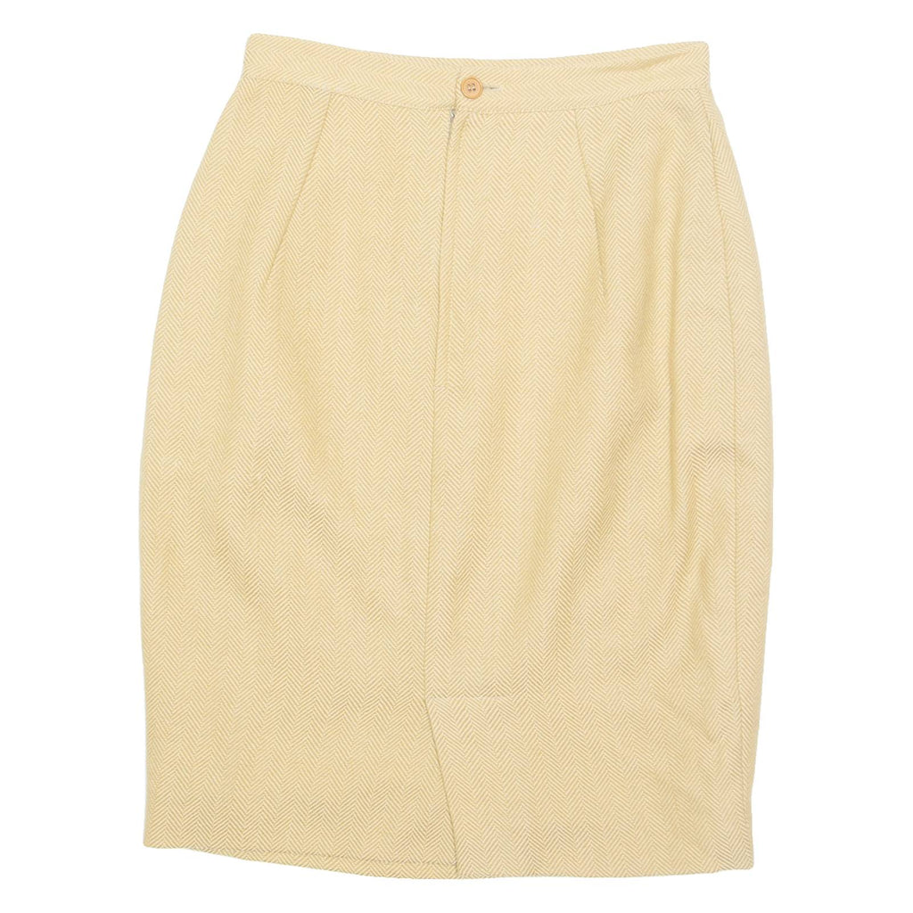Womens Pencil Skirt Beige Knee Length Chevron S