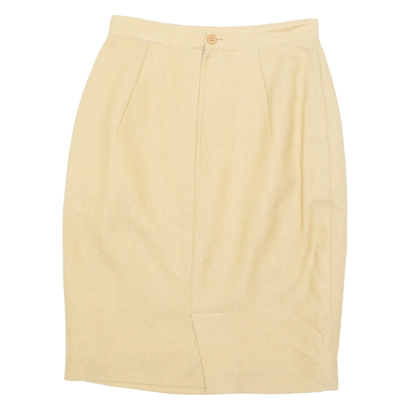 Womens Pencil Skirt Beige Knee Length Chevron S
