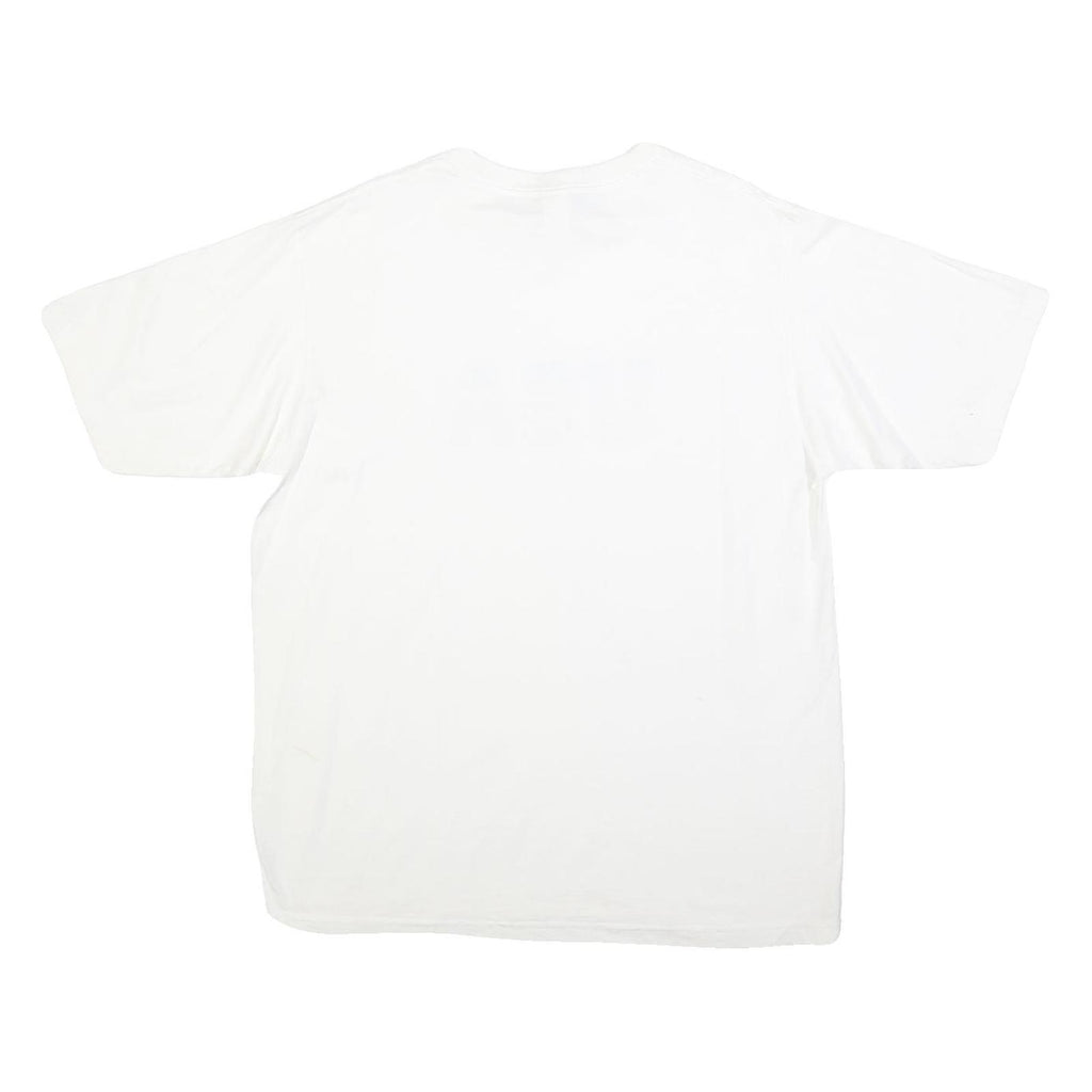 Mens White USA Graphic T-Shirt L Short Sleeve Crew Neck Cotton Blend Casual