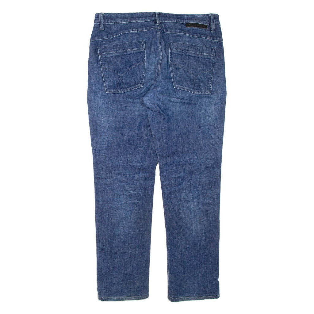 CALVIN KLEIN JEANS Womens Jeans Blue Regular Tapered Stone Wash W34 L31