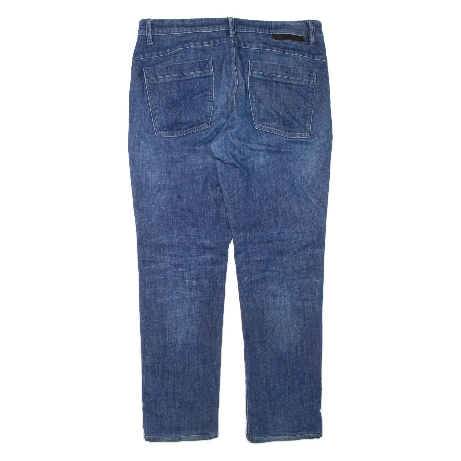 CALVIN KLEIN JEANS Womens Jeans Blue Regular Tapered Stone Wash W34 L31