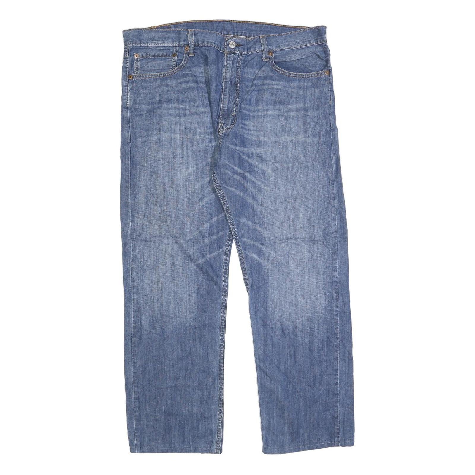 LEVI'S 505 Mens Jeans Blue Regular Straight Denim Medium W38 L28 Classic Zip