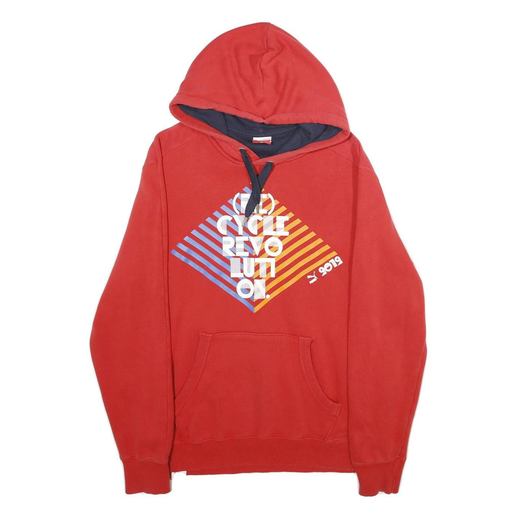 PUMA Mens Red Cotton Blend Graphic Print Pullover Hoodie L