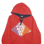 PUMA Mens Red Cotton Blend Graphic Print Pullover Hoodie L