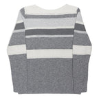 LAURA ASHLEY Womens Grey & White Patterned Jumper Crew Neck Basic Knit UK 12