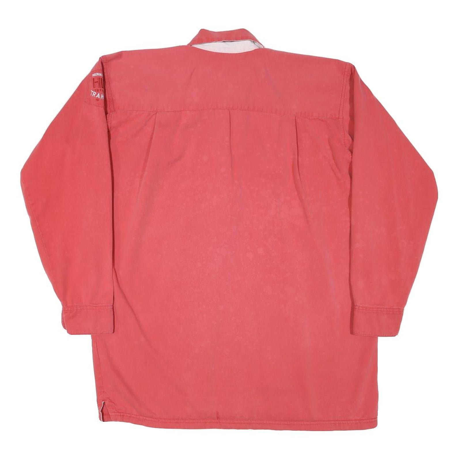 HENRI LLOYD Mens Red Long Sleeve Plain M Rugby Polo Shirt Cotton Blend