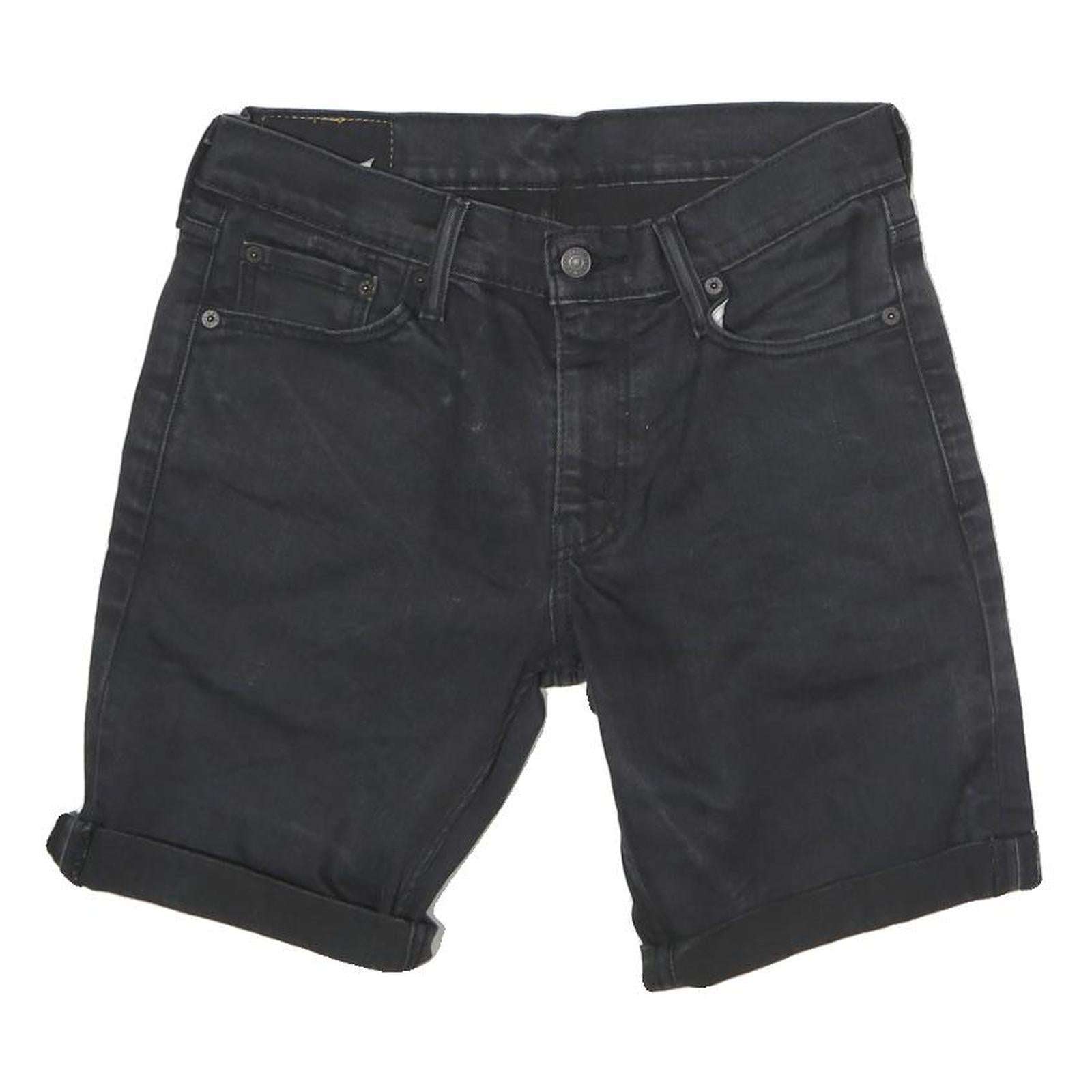 LEVI'S Mens Shorts Black Denim 511 M W30 Casual Cotton Stylish Roll Hem