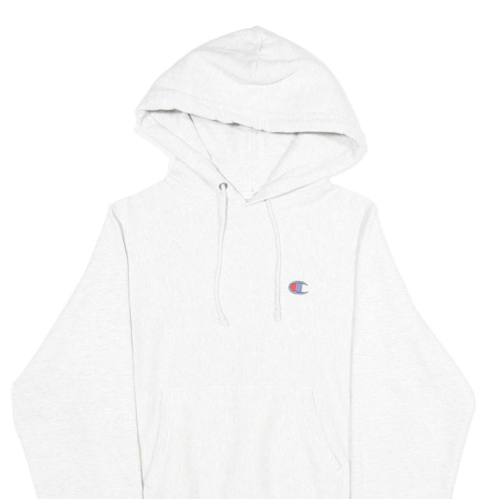 CHAMPION REVERSE WEAVE Mens White Pullover Hoodie XS Classic Logo Cotton Blend