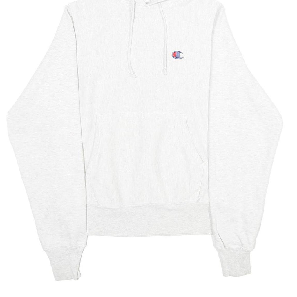 CHAMPION REVERSE WEAVE Mens White Pullover Hoodie XS Classic Logo Cotton Blend