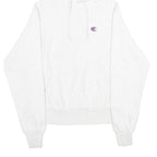 CHAMPION REVERSE WEAVE Mens White Pullover Hoodie XS Classic Logo Cotton Blend