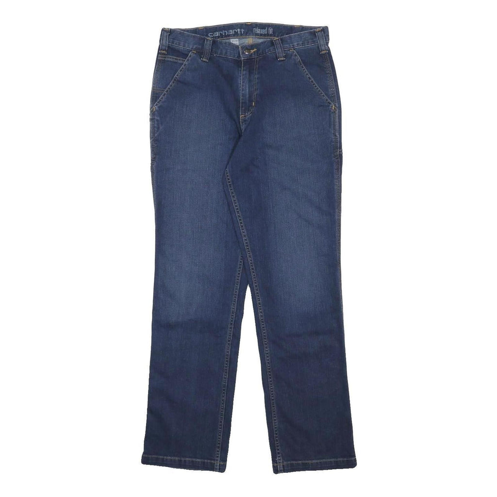 CARHARTT Mens Jeans Blue Relaxed Straight Denim Medium W32 L32 Workwear Zip