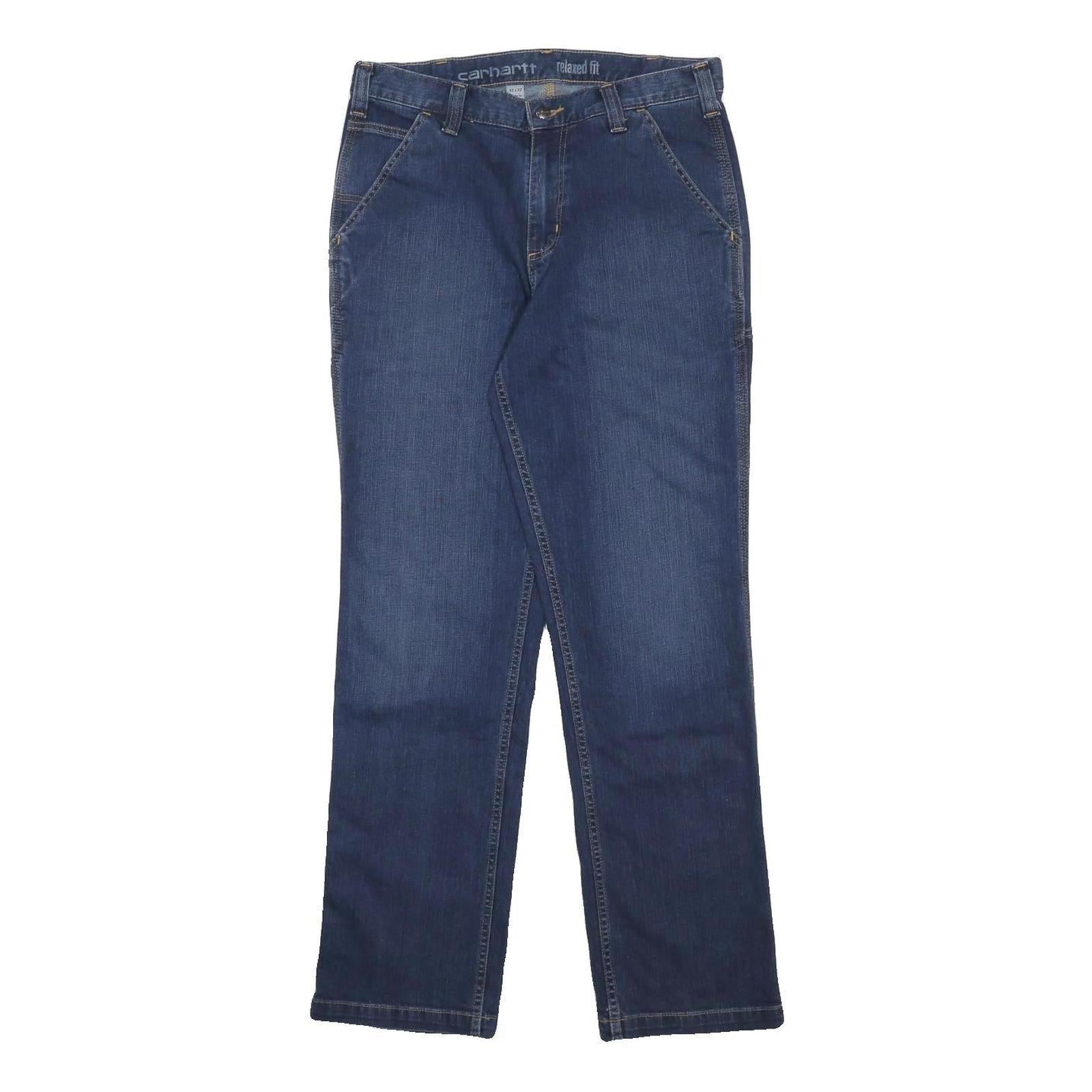 CARHARTT Mens Jeans Blue Relaxed Straight Denim Medium W32 L32 Workwear Zip