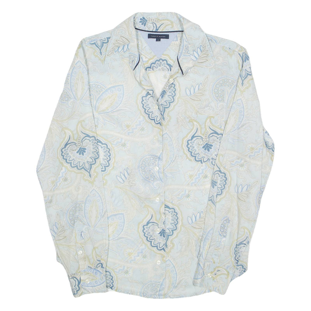 TOMMY HILFIGER Womens Shirt Blue Floral Long Sleeve UK 10