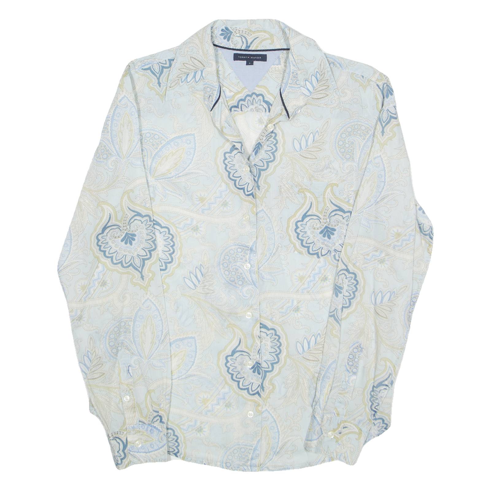 TOMMY HILFIGER Womens Shirt Blue Floral Long Sleeve UK 10